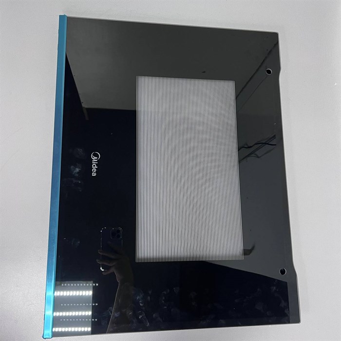 12971100A47571 Внешнее стекло с креплениями духового шкафа Midea MO68101CGB 12971100A47571 - фото 123943