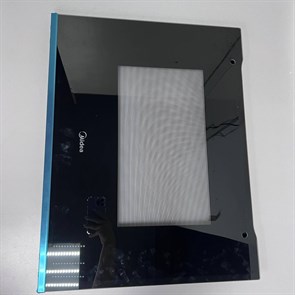 12971100A47571 Внешнее стекло с креплениями духового шкафа Midea MO68101CGB 12971100A47571