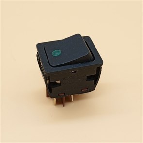 Выключатель для тепловентилятора клавишный C6053PLNAB зеленая линза, черный корпус RTS174760000083522