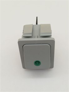 HC-0087923 Выключатель для водонагревателя клавишный C6053PLNAB зеленая линза, серый корпус HC-0087923