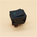 Выключатель для тепловентилятора клавишный C6053PLNAB зеленая линза, черный корпус RTS174760000083522 - фото 496708