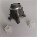 Редуктор мясорубки Bosch, Zelmer + 2 шестеренки, пластиковый шток. КХ-0007834